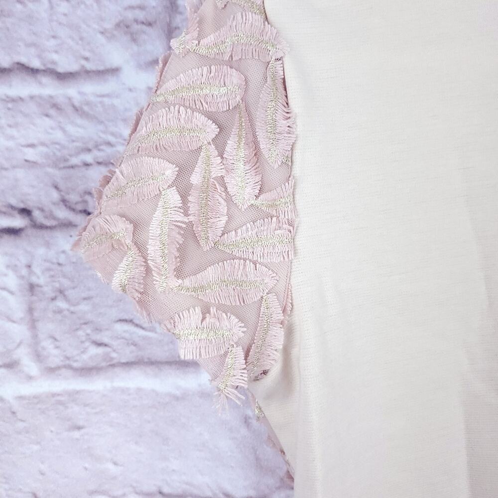 Weston Anthro Plume point top blush pink XS blouse - Picture 5 of 8